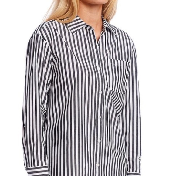 Copper Key Striped Button-Up Shirt Sz S Blue White #167E - Picture 4 of 13